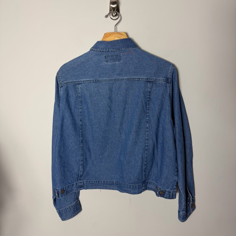 Vintage Jean Jacket Boxy Denim Coat Button Up Shacket XL *c - Picture 7 of 9